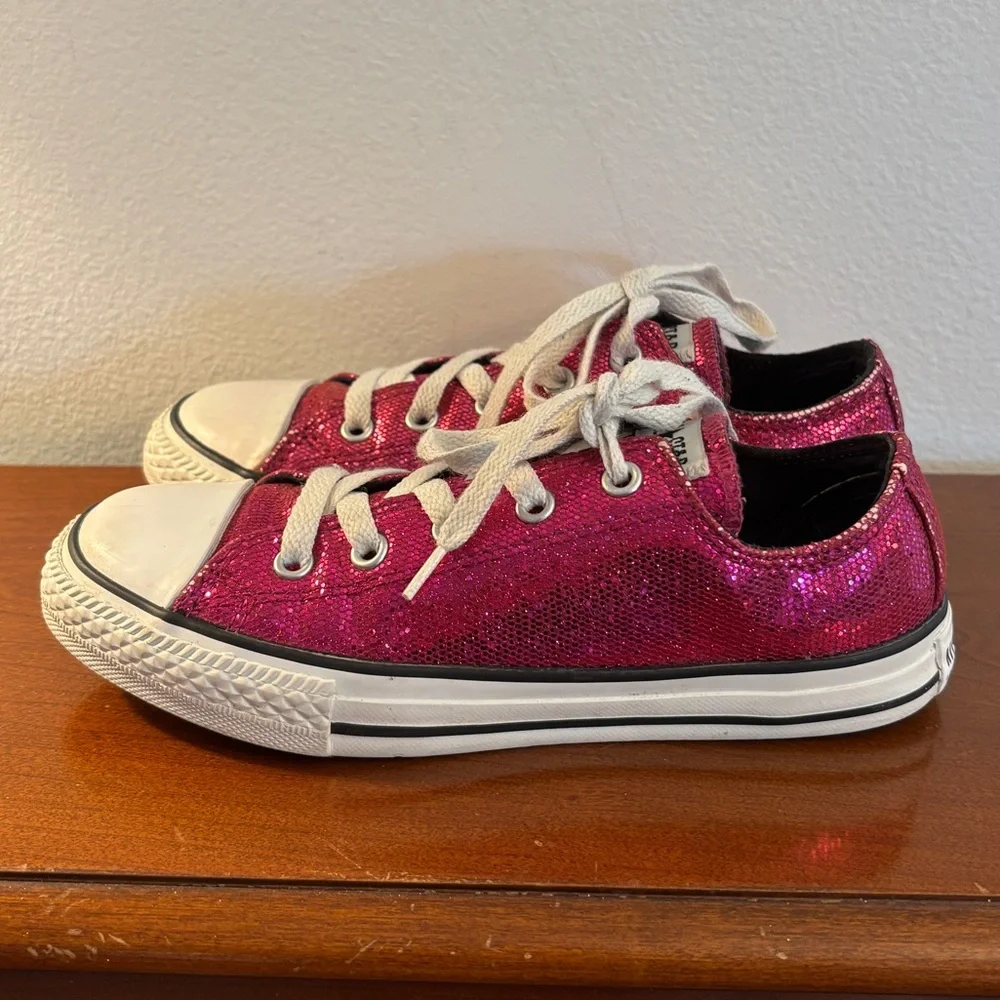 Converse Kids' Chuck Taylor All Star Low Tops Hot Pink Sparkle